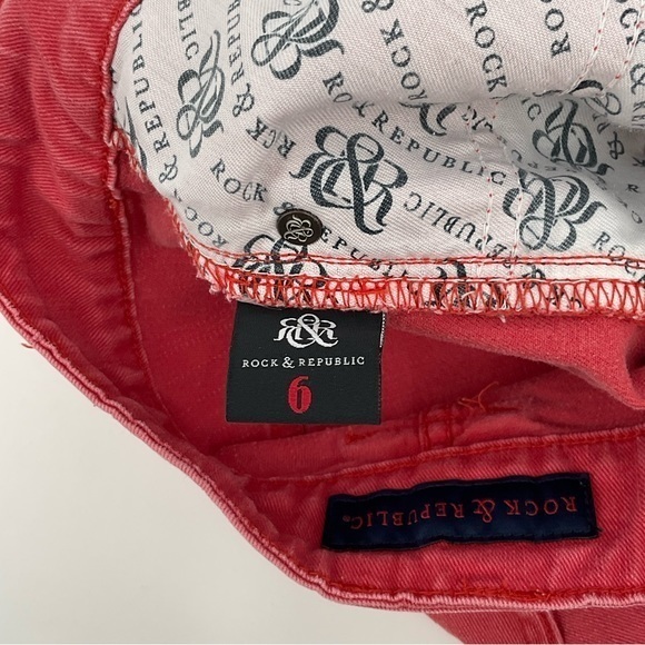 Rock&Republic Bonnaroo Red Denim Shorts Size6 F26 - Picture 4 of 7